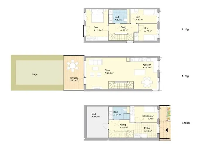 Modern 4 Bedroom Townhouse With Garden&indoor Car Park Vakantiehuis Trondheim